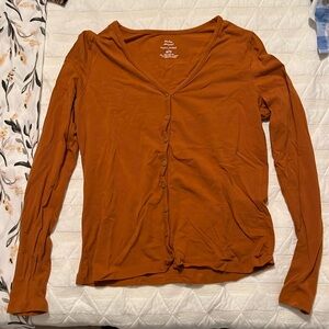 Banana Republic Long Sleeve Orange shirt with Button Details